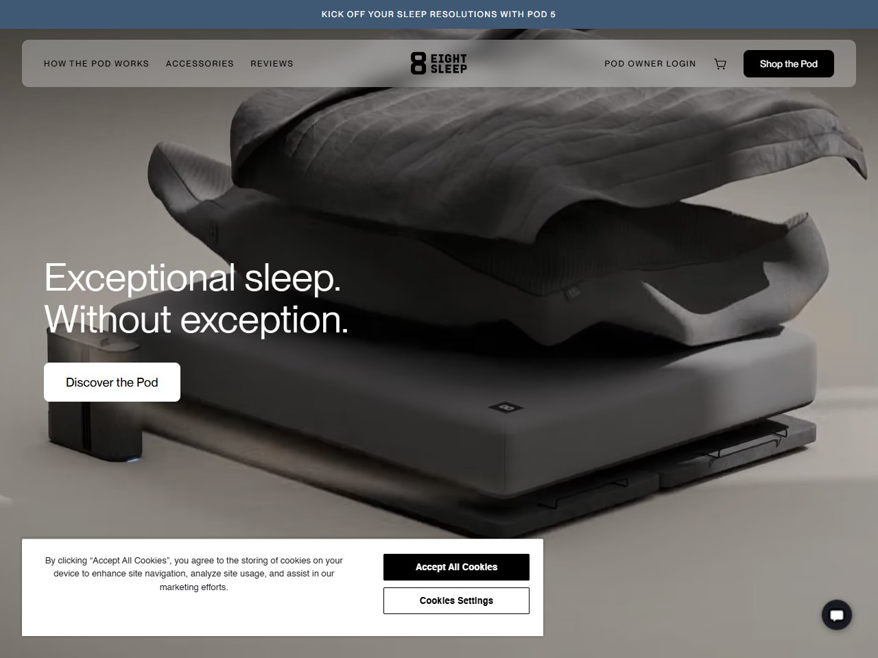 Screenshot of Eight Sleep