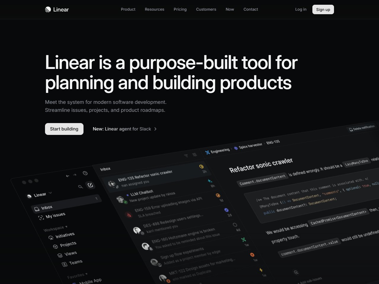 Screenshot of Linear