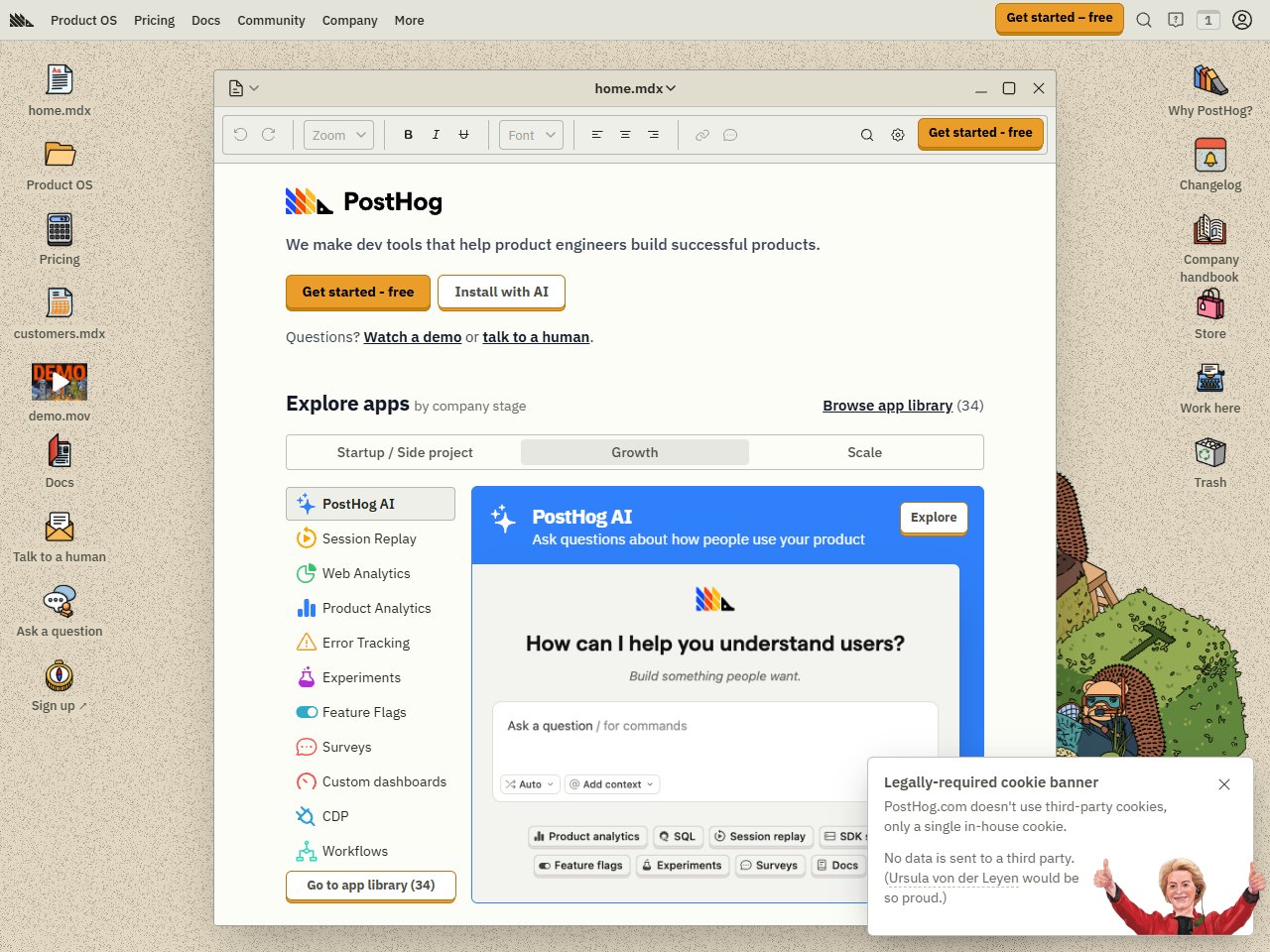 Screenshot of PostHog