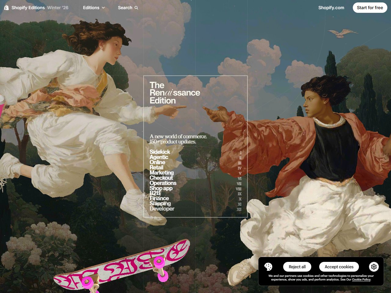 Screenshot of Shopify Editions