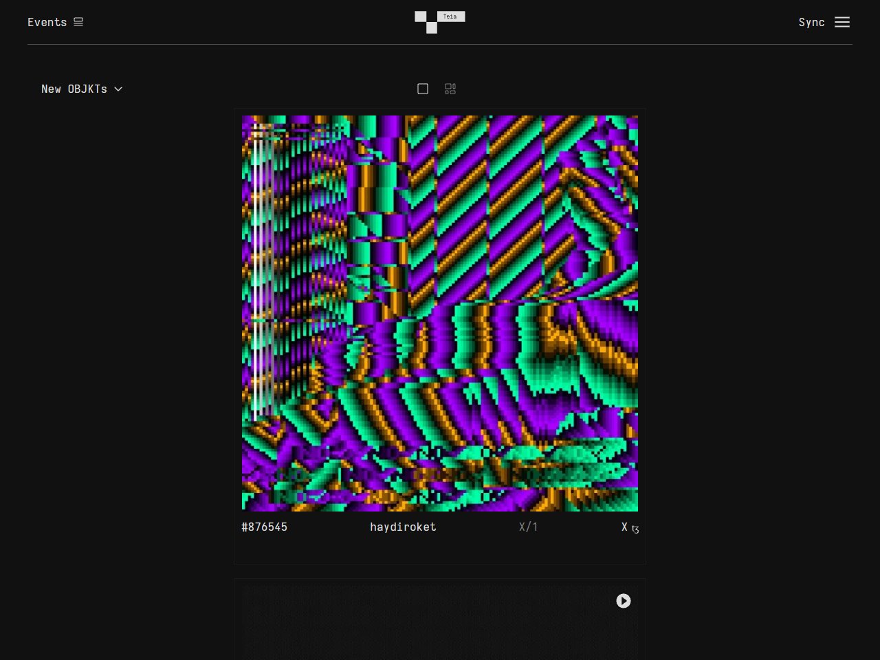 Screenshot of Teia Art